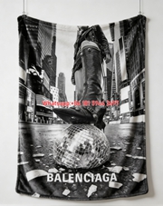 Balenciaga Joey Layered Outfit Flannel Throw Blanket for Sofa and Wall Decor BA499